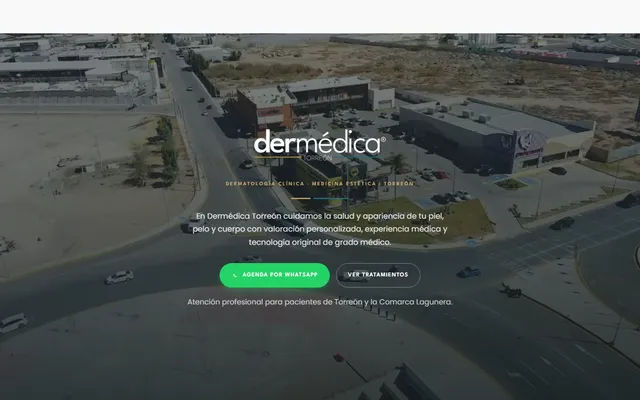 Captura del sitio web de Dermédica Torreón