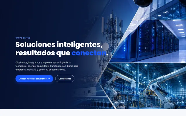 Captura del sitio web de Grupo Seitec
