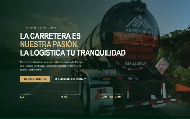 Captura del sitio web de Petroleumex